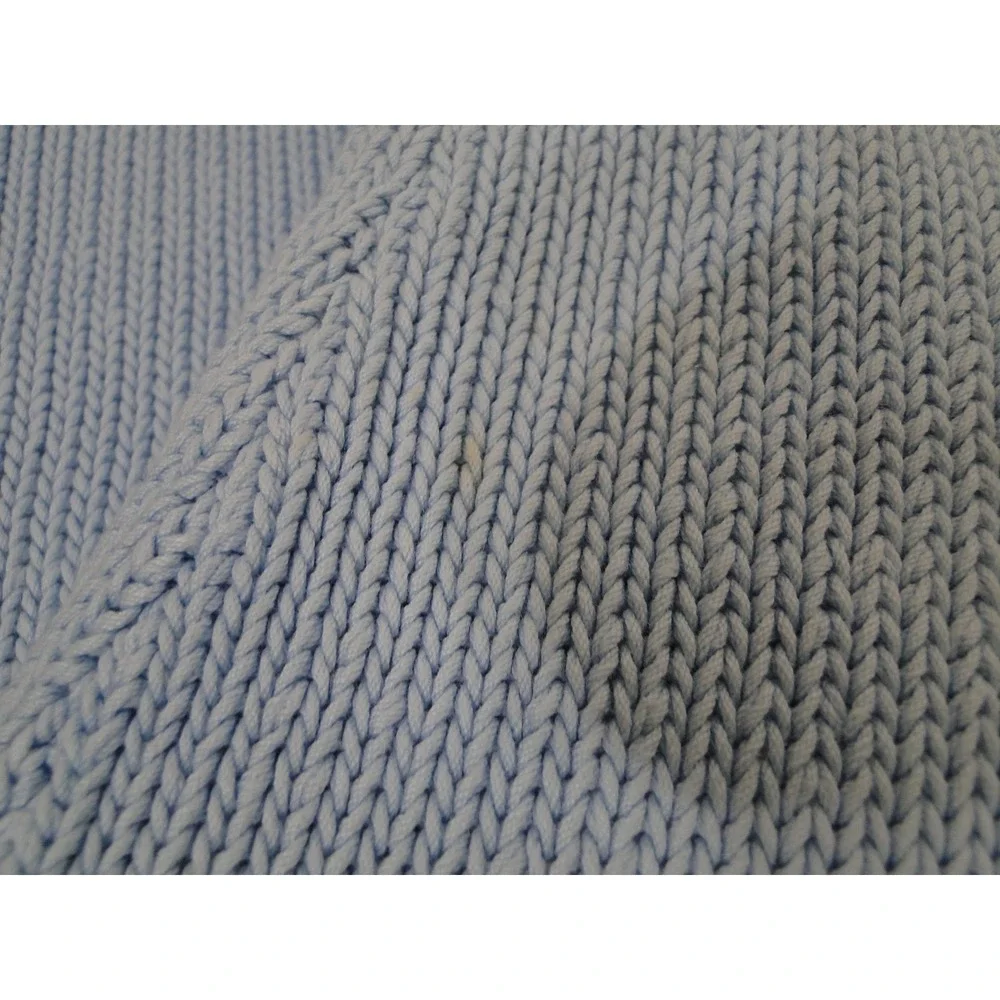 Eileen Fisher Woman Tight Knit Crochet Baby Blue‎ Pullover Sweater Large Petite